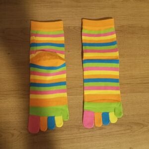 Colorful Striped Horizontal Toe Socks ~ Free Shipping! ☆